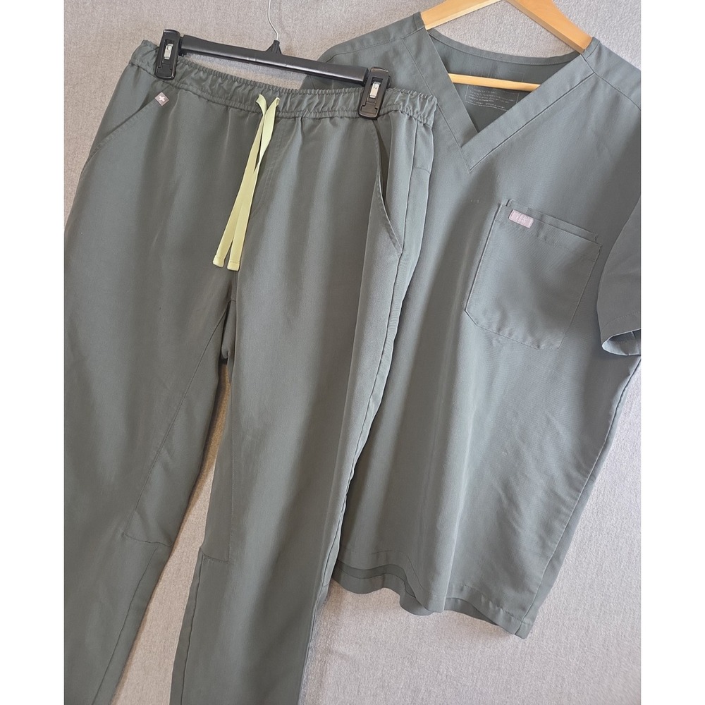 Figs Scrub Set Mens L Moss Green Tansen Jogger Pants 3 Pocket Leon Top